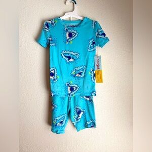 Cat & Jack Blue Shark warm and cozy  Pajama Set size 6-NWT